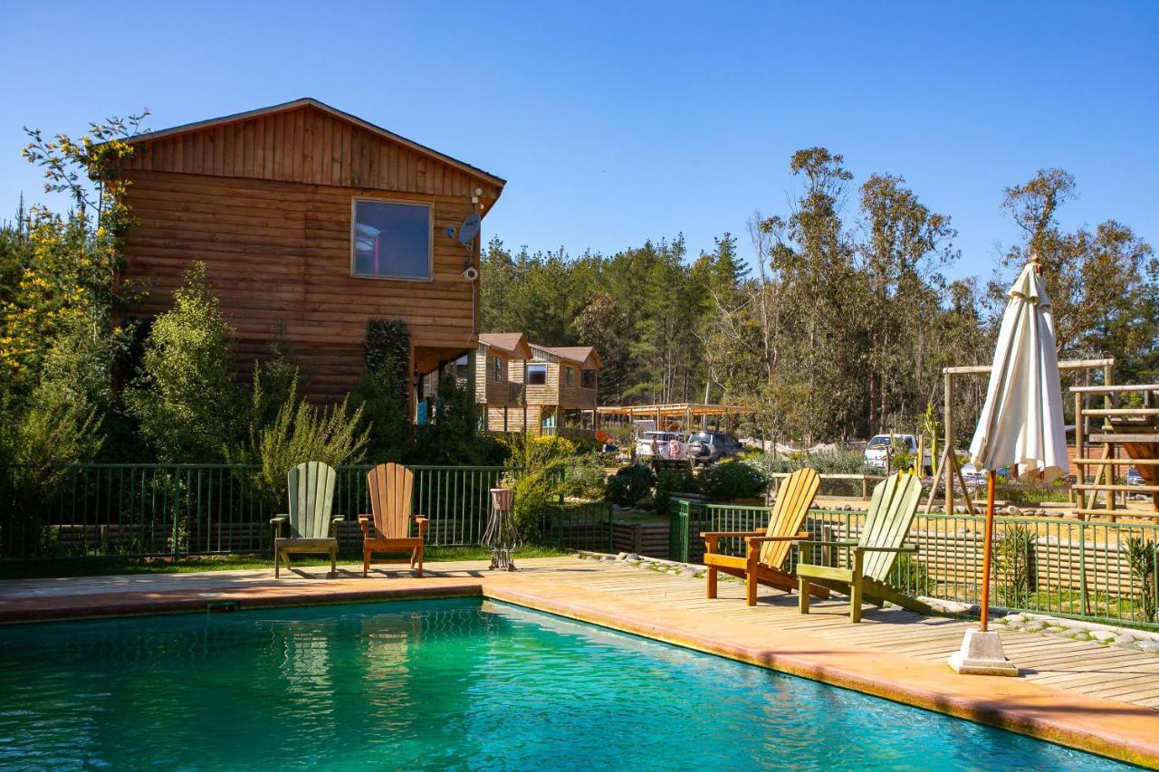 Cabana En Tunquen Con Parrilla, Fogon, Piscina Y Bosque 외부 사진